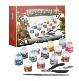 Games Workshop Warhammer Age of Sigmar: Paints + Tools Set 80-17 - A-Z Toy Hobby