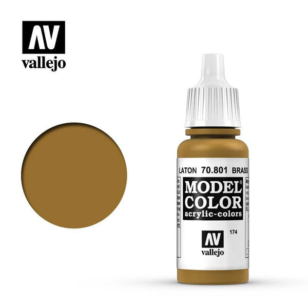 Vallejo 70801 Model Color 174 Brass Paint 17ml - A-Z Toy Hobby