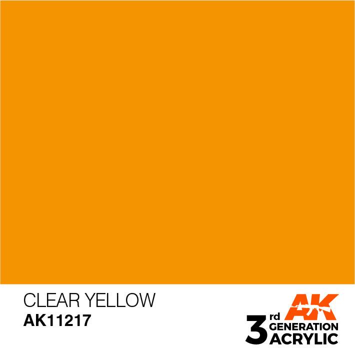 AK Interactive AK11217 3G Clear Yellow Acrylic Paint 17ml - A-Z Toy Hobby