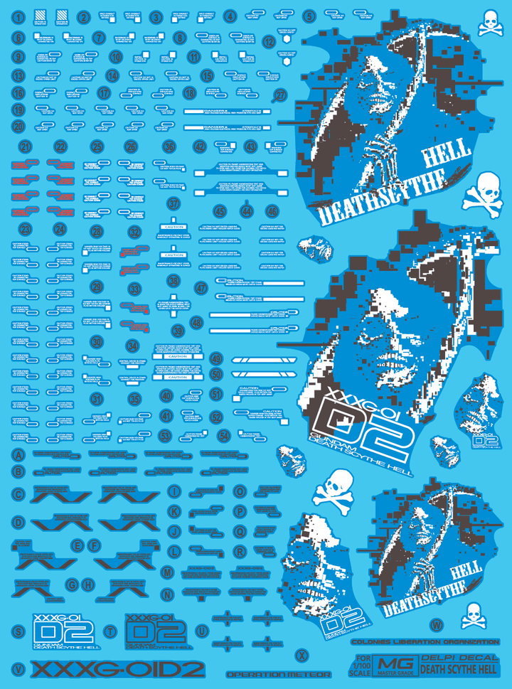 Delpi Water Decal For MG Deathscythe Hell - A-Z Toy Hobby