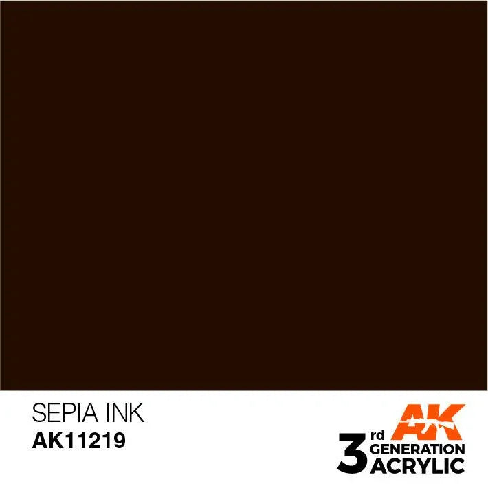 AK Interactive AK11219 3G Sepia Ink Acrylic Paint 17ml - A-Z Toy Hobby