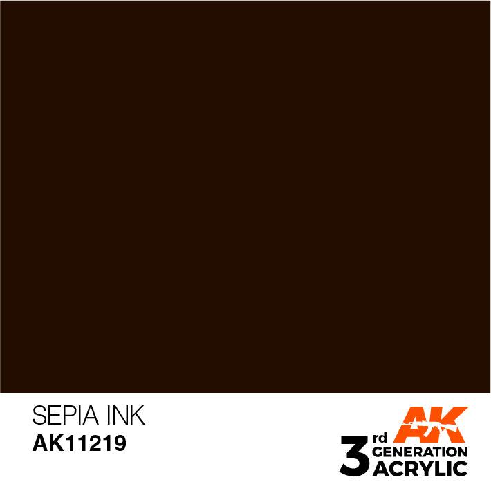 AK Interactive AK11219 3G Sepia Ink Acrylic Paint 17ml - A-Z Toy Hobby