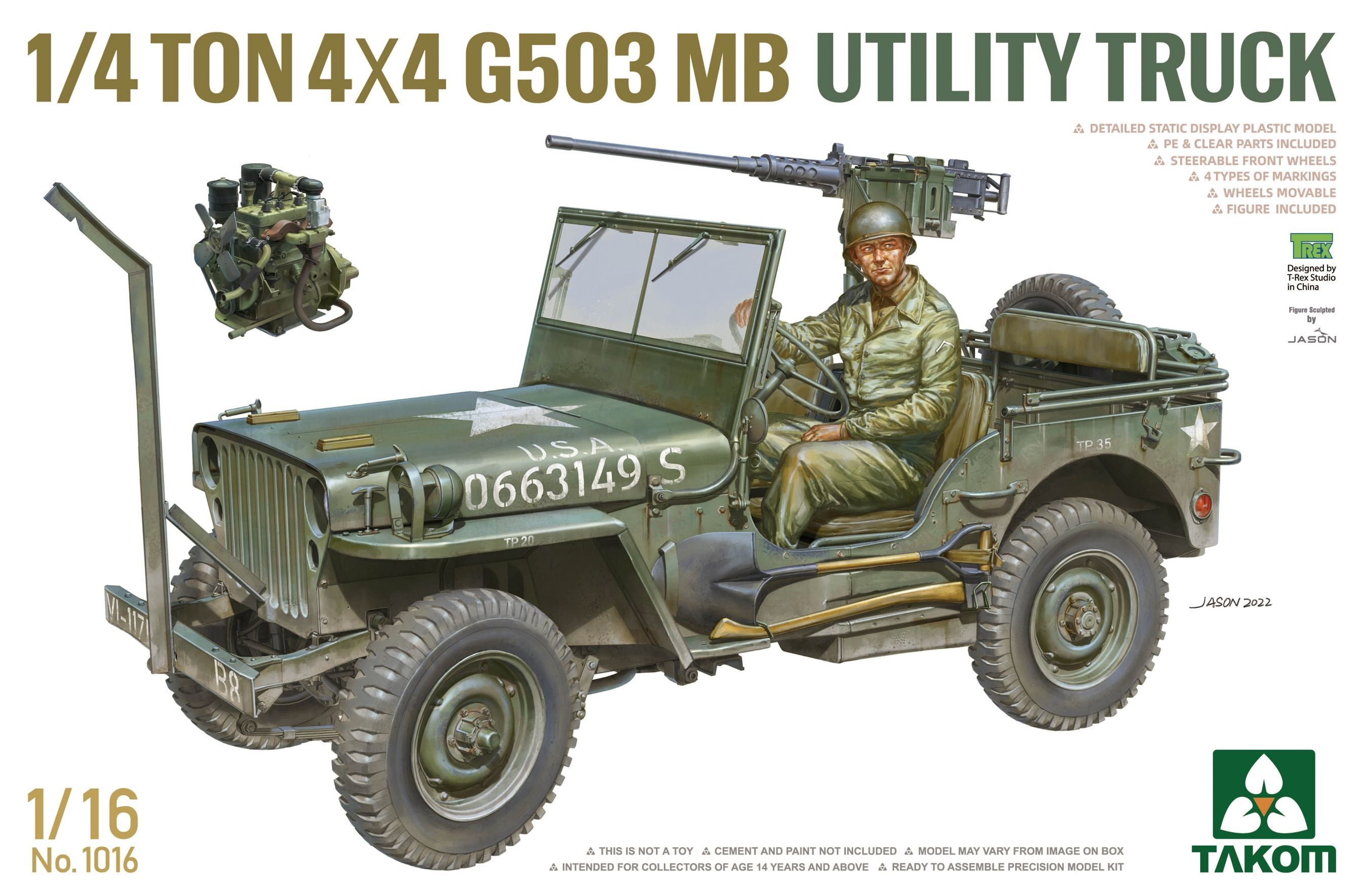 Takom 1016 1/4 Ton 4x4 G503 MB Utility Truck 1/16 Model Kit