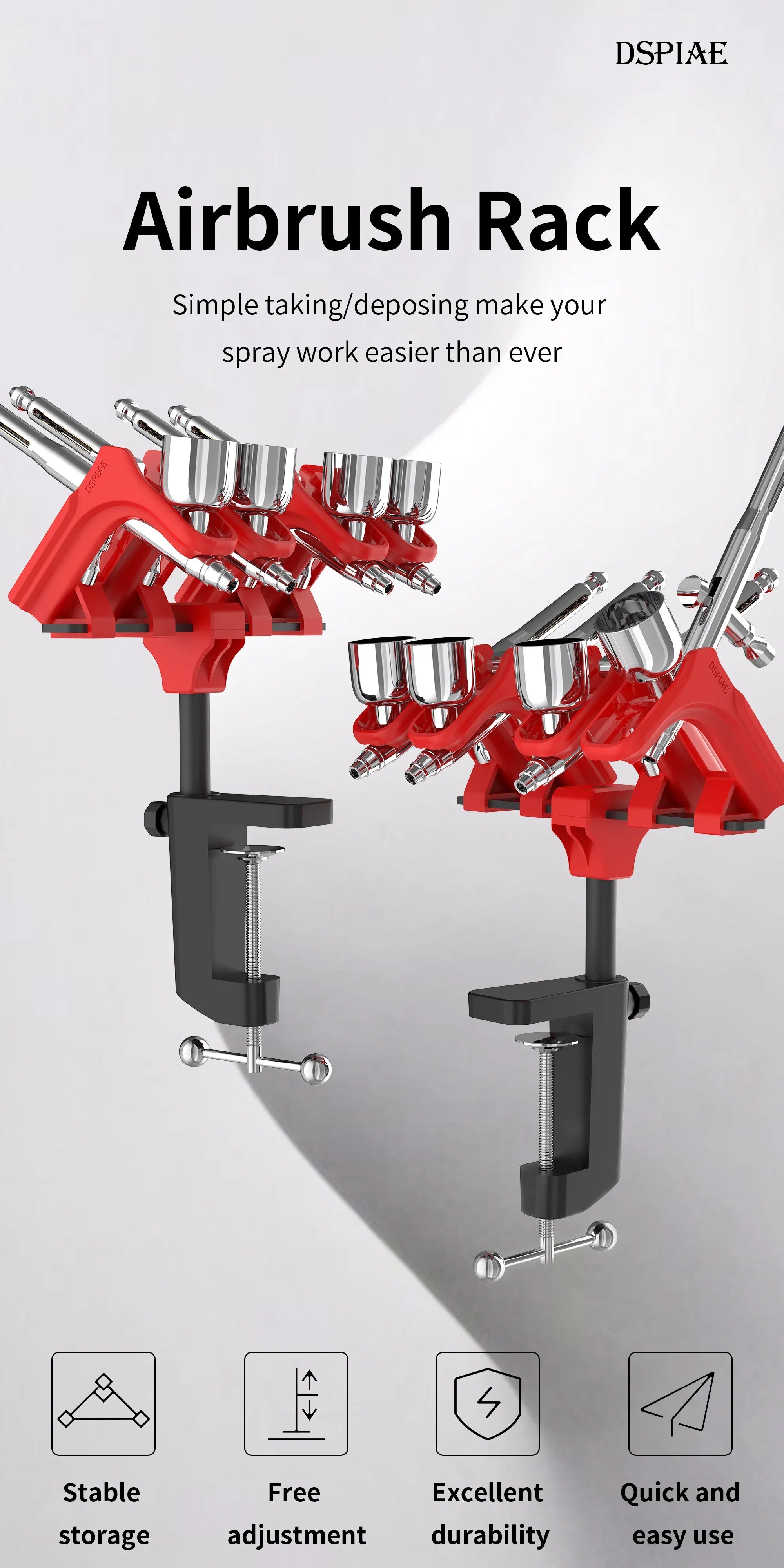 DSPIAE 4-Slot Airbrush Rack PT-AR - A-Z Toy Hobby