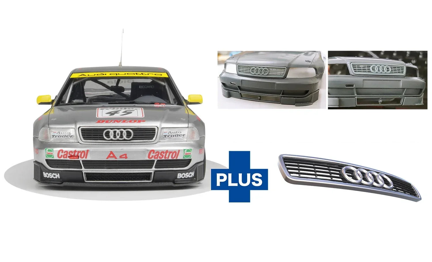 Platz Audi A4 1996 BTCC World Champion with 3D Printed Grille Parts 1/24 Model Kit - A-Z Toy Hobby