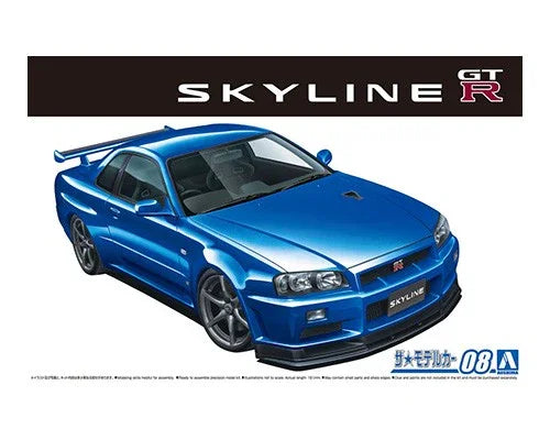 Aoshima 05858 2002 Nissan BNR34 Skyline GT-R V-spec 1/24 Model Kit - A-Z Toy Hobby