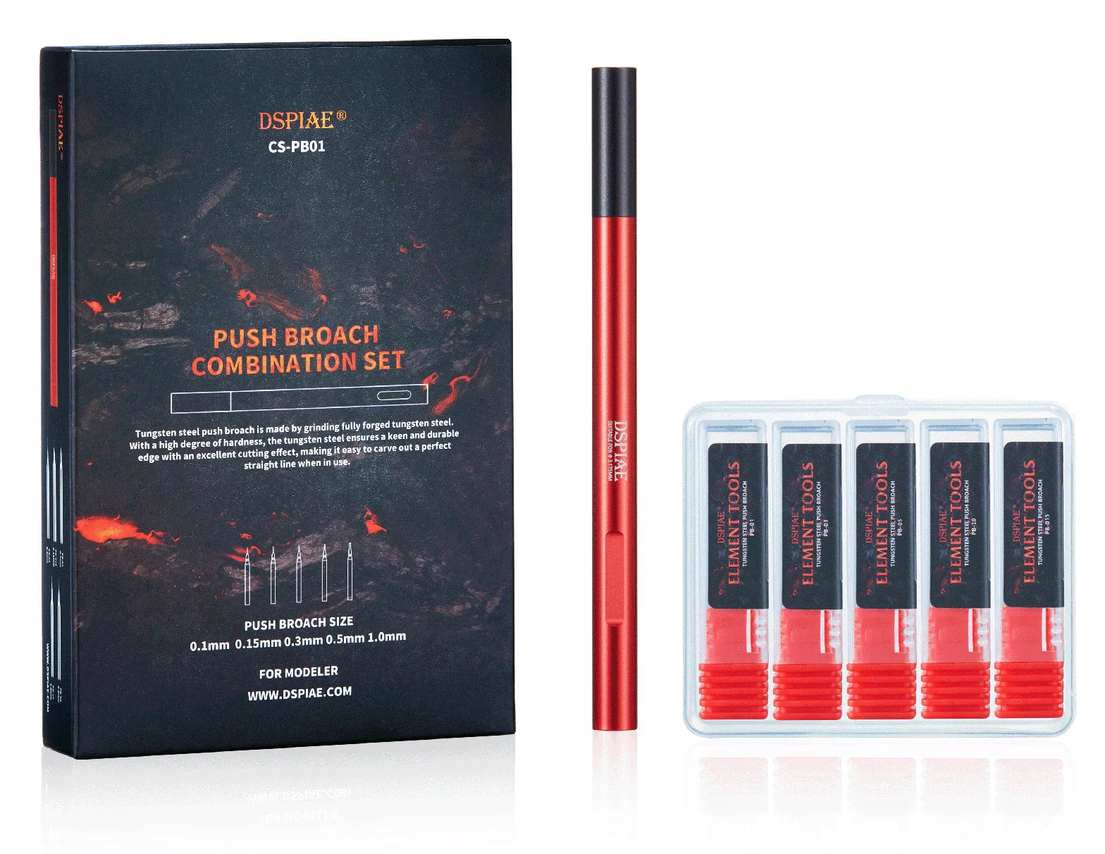 DSPIAE Push Broach Chisel Combination Set for Scribing CS-PB01 - A-Z Toy Hobby