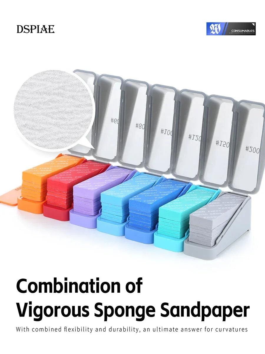 DSPIAE Vigorous Sanding Sponge Set (400, 600, 800, 1000, 1200, 1500, 2000) (42pcs) XSS-S01 - A-Z Toy Hobby