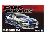 Aoshima WS-02 R34 Skyline GT-R Fast & Furious 1/24 Model Kit