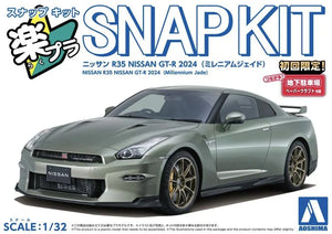 Aoshima Snap Kit 03-MJ Nissan R35 GT-R 2024 (Millennium Jade) 1/32 Model Kit - A-Z Toy Hobby