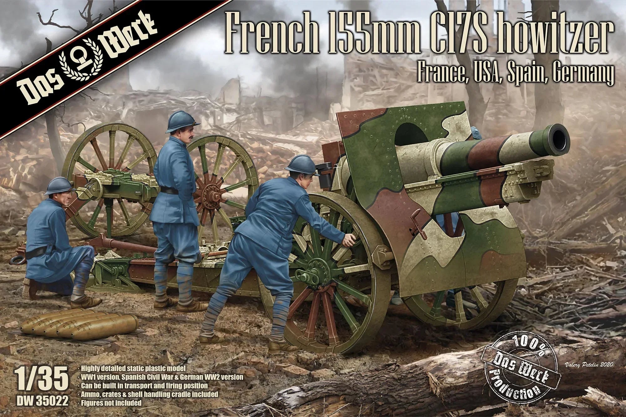 Das Werk 35022 French 155mm C17S Howitzer 1/35 Model Kit - A-Z Toy Hobby