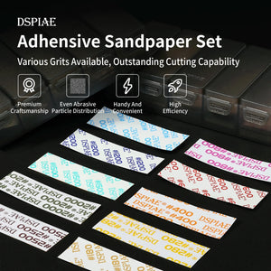 DSPIAE Adhesive Sand Paper Set (180, 280, 400, 600, 800) (100pcs) SP-S01 - A-Z Toy Hobby