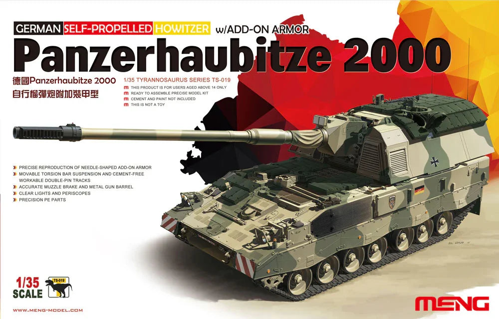 Meng TS-019 German Panzerhaubitze 2000 Self Propelled Howitzer 1/35 Model Kit - A-Z Toy Hobby