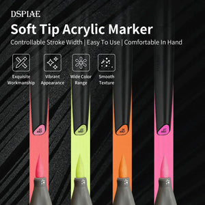 DSPIAE Soft Tip Marker Fluorescent Yellow MKF-03 - A-Z Toy Hobby