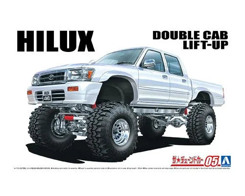 Aoshima 06131 1994 Toyota LN107 Hilux Pickup Double Cab Lift Up 1/24 Model Kit - A-Z Toy Hobby