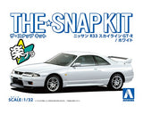 Aoshima Snap Kit 21-WH Nissan R33 Skyline GT-R (White) 1/32 Model Kit - A-Z Toy Hobby