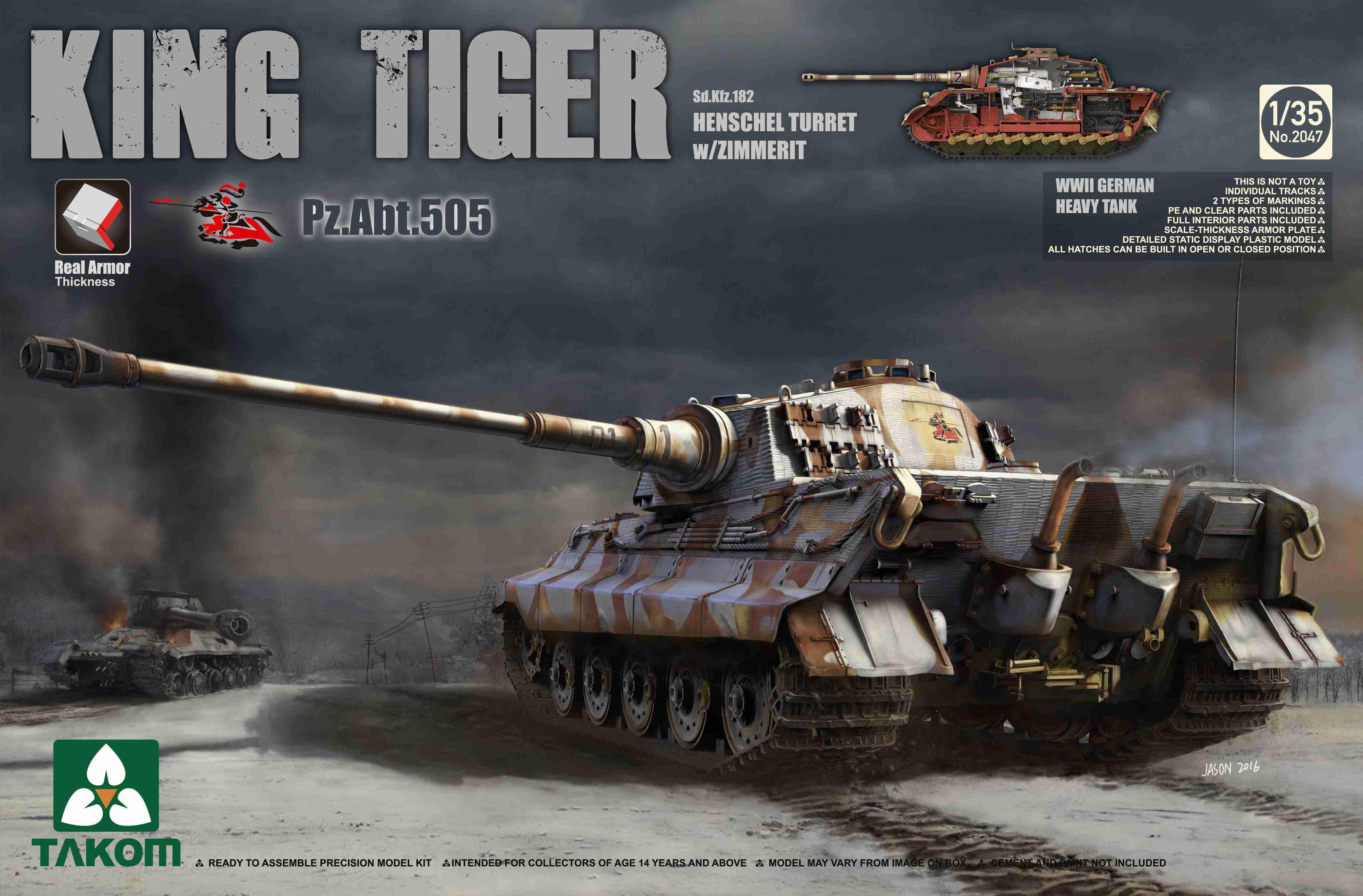 Takom 2047 King Tiger Henschel Turret w/ Zimmerit & Interior (Special Edition) 1/35 Model Kit - A-Z Toy Hobby