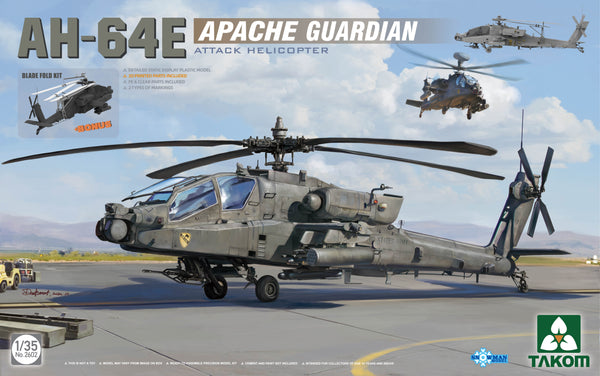 Takom 2602 AH-64E Apache Guardian Attack Helicopter 1/35 Model Kit