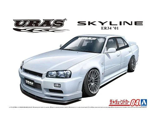 Aoshima 05534 2001 Nissan Uras ER34 Skyline Type-R 1/24 Model Kit - A-Z Toy Hobby