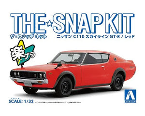 Aoshima Snap Kit 18-C Nissan C110 Skyline GT-R (Red) 1/32 Model Kit - A-Z Toy Hobby