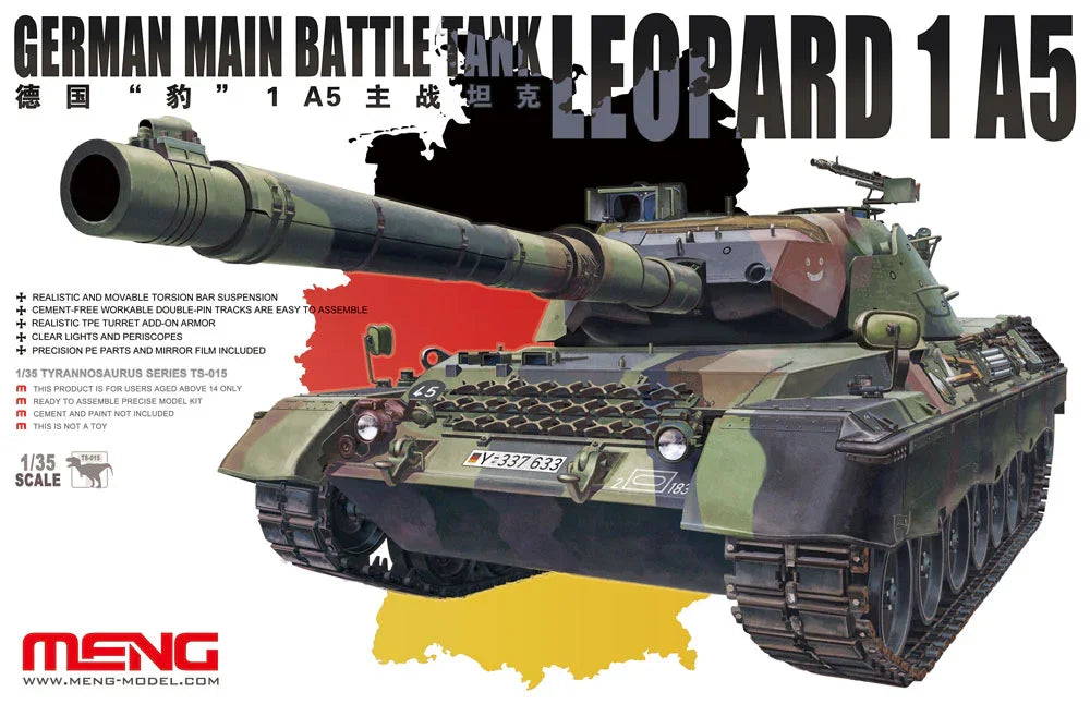 Meng TS-015 German Main Battle Tank Leopard 1 A5 1/35 Model Kit - A-Z Toy Hobby