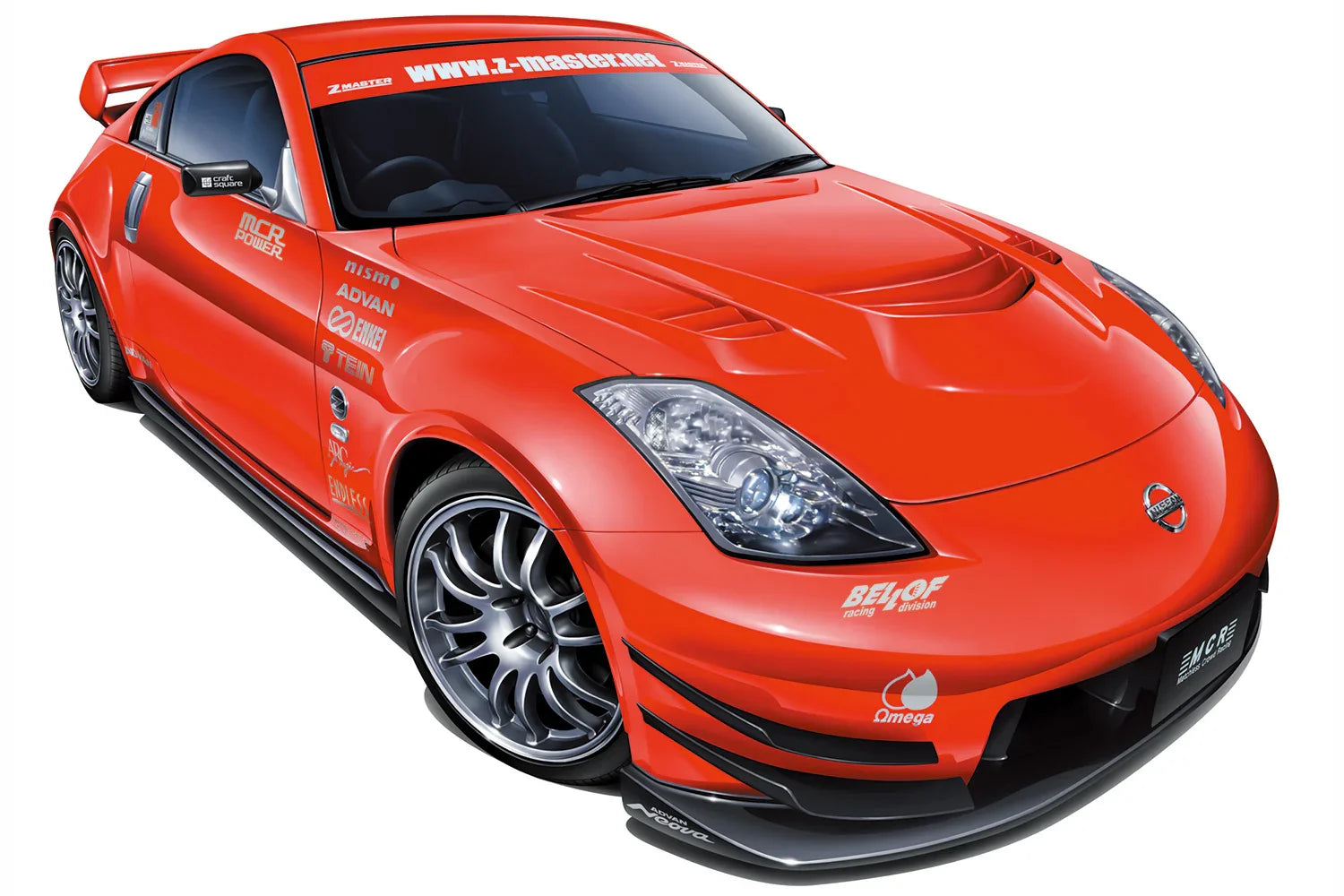 Aoshima 06910 Nissan 2005 MCRZ33 Fairlady Z 1/24 Model Kit - A-Z Toy Hobby