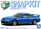 Aoshima 21-BE Nissan R33 Skyline GT-R (Blue) Snap Kit 1/32 Model Kit