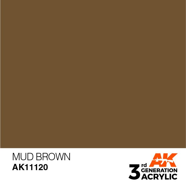 AK Interactive AK11120 3G Mud Brown Acrylic Paint 17ml - A-Z Toy Hobby