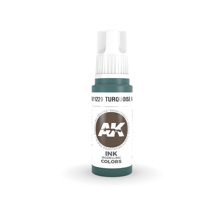 AK Interactive AK11220 3G Turquoise Ink Acrylic Paint 17ml - A-Z Toy Hobby