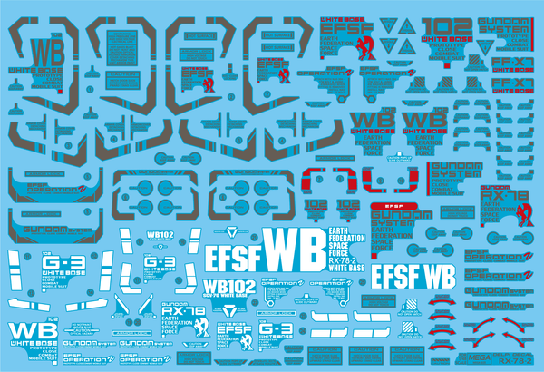 Delpi Water Decal For Mega Size RX-78-2 - A-Z Toy Hobby