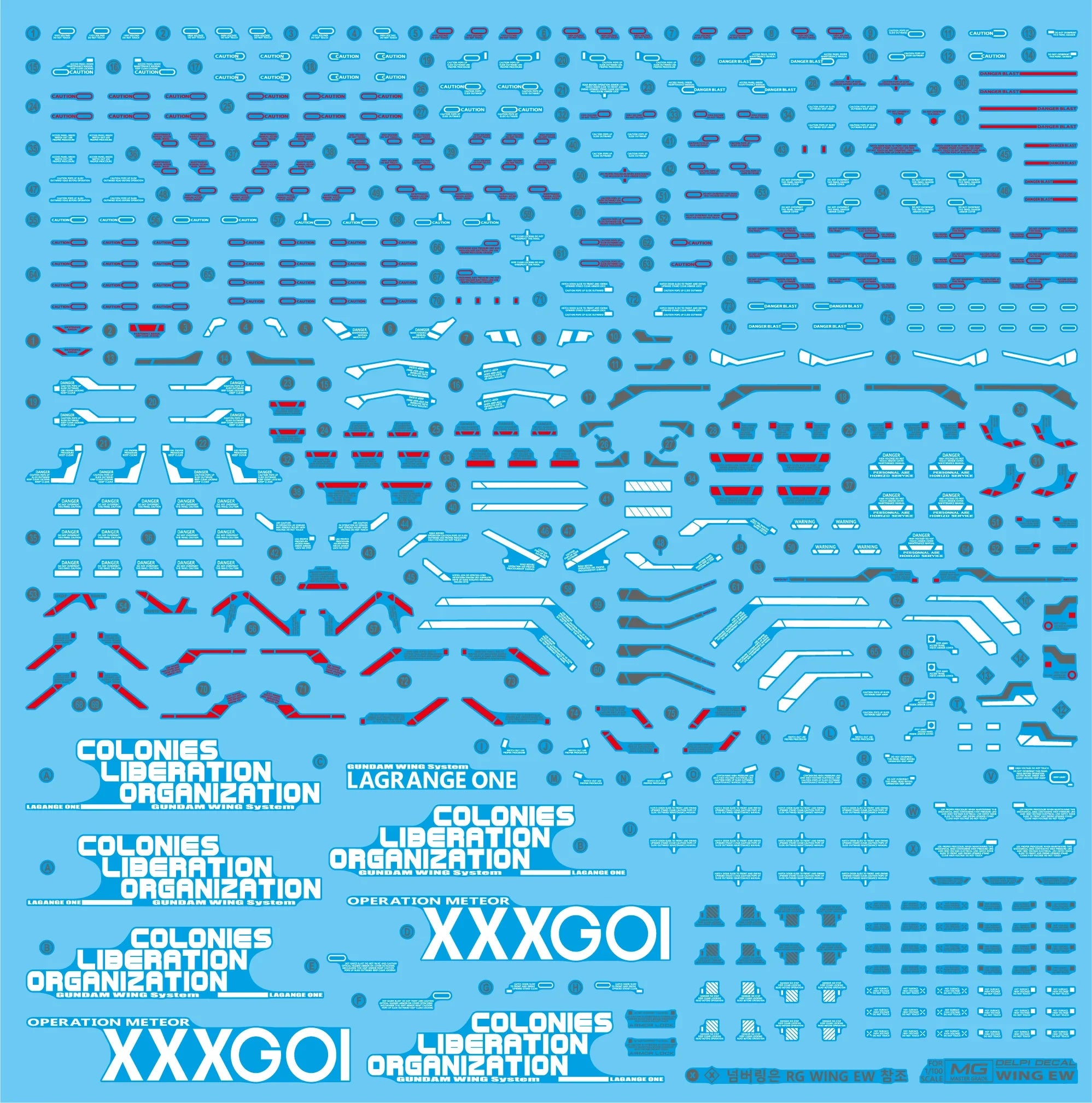 Delpi Water Decal For Both MG Wing Ver. Ka and EW - A-Z Toy Hobby