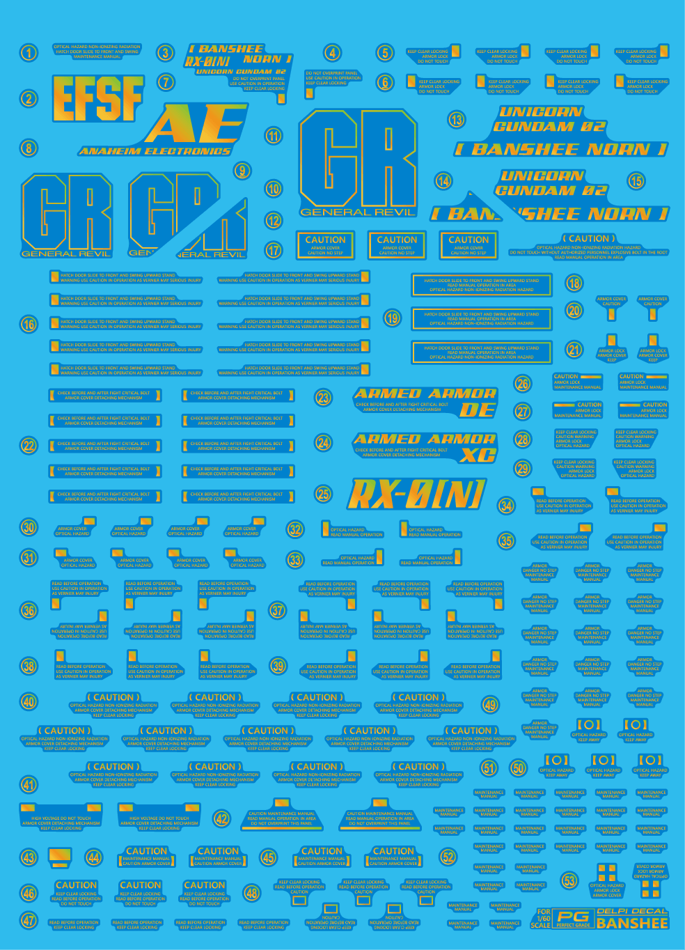 Delpi Gold Holo Water Decal For PG Banshee - A-Z Toy Hobby