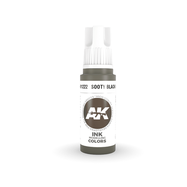 AK Interactive AK11222 3G Sooty Black Ink Acrylic Paint 17ml - A-Z Toy Hobby