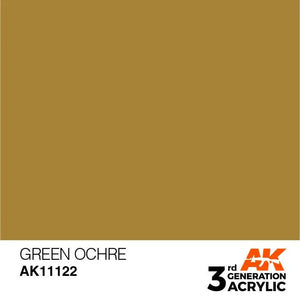 AK Interactive AK11122 3G Green Ocher Acrylic Paint 17ml - A-Z Toy Hobby