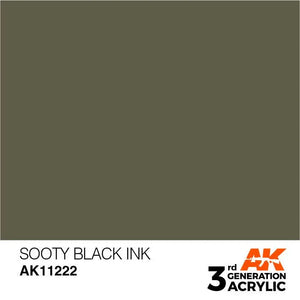 AK Interactive AK11222 3G Sooty Black Ink Acrylic Paint 17ml - A-Z Toy Hobby