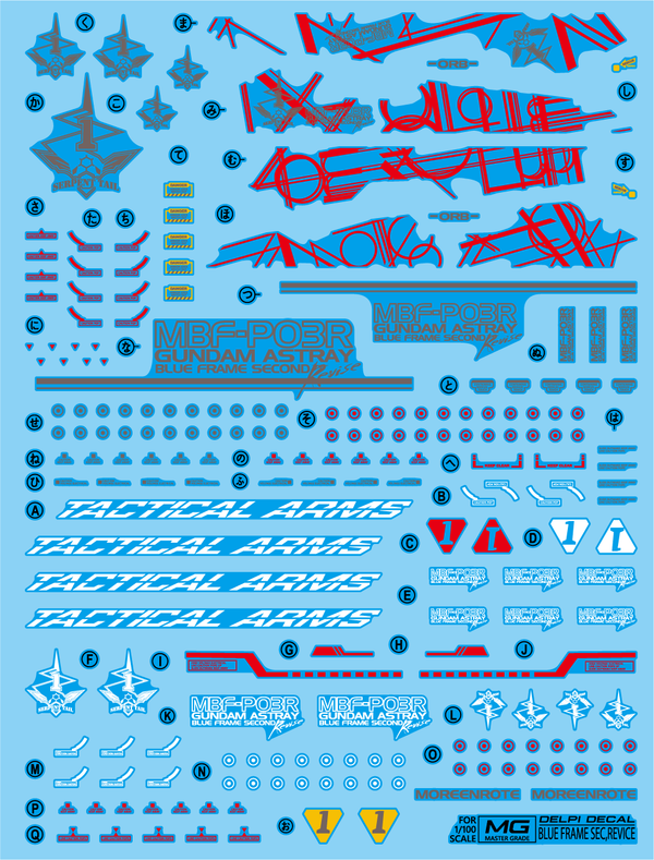 Delpi Water Decal For MG Astray Blue Frame Second Revise