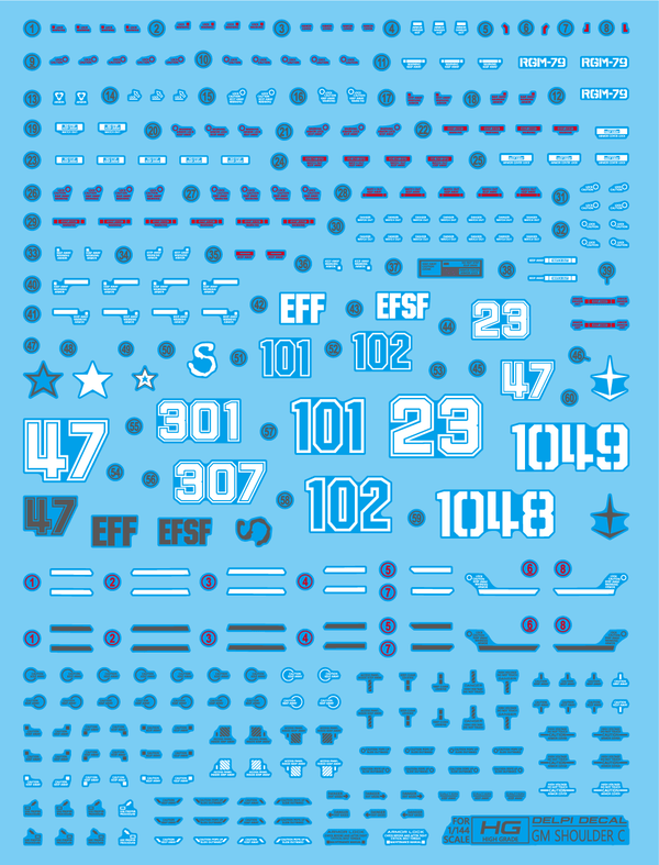 Delpi Sticker For HG GM Shoulder Cannon - A-Z Toy Hobby