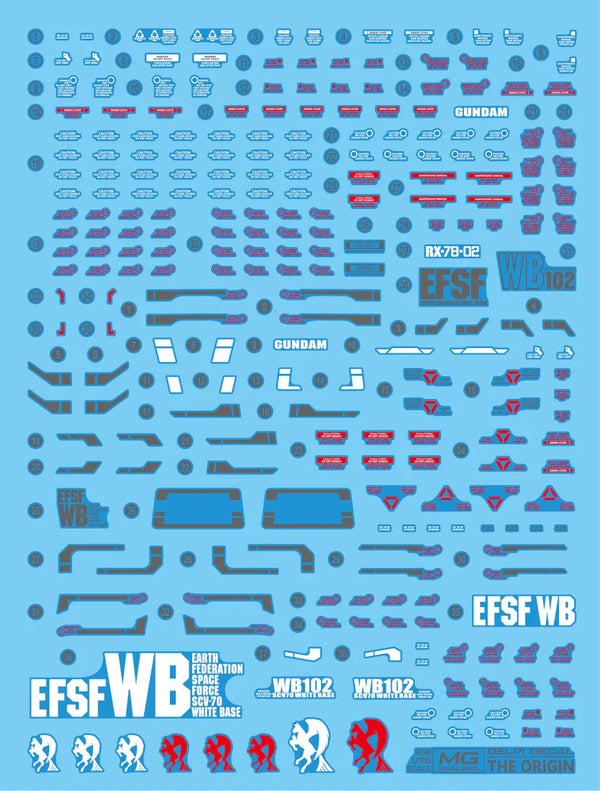 Delpi Water Decal For MG RX-78-2 Origin