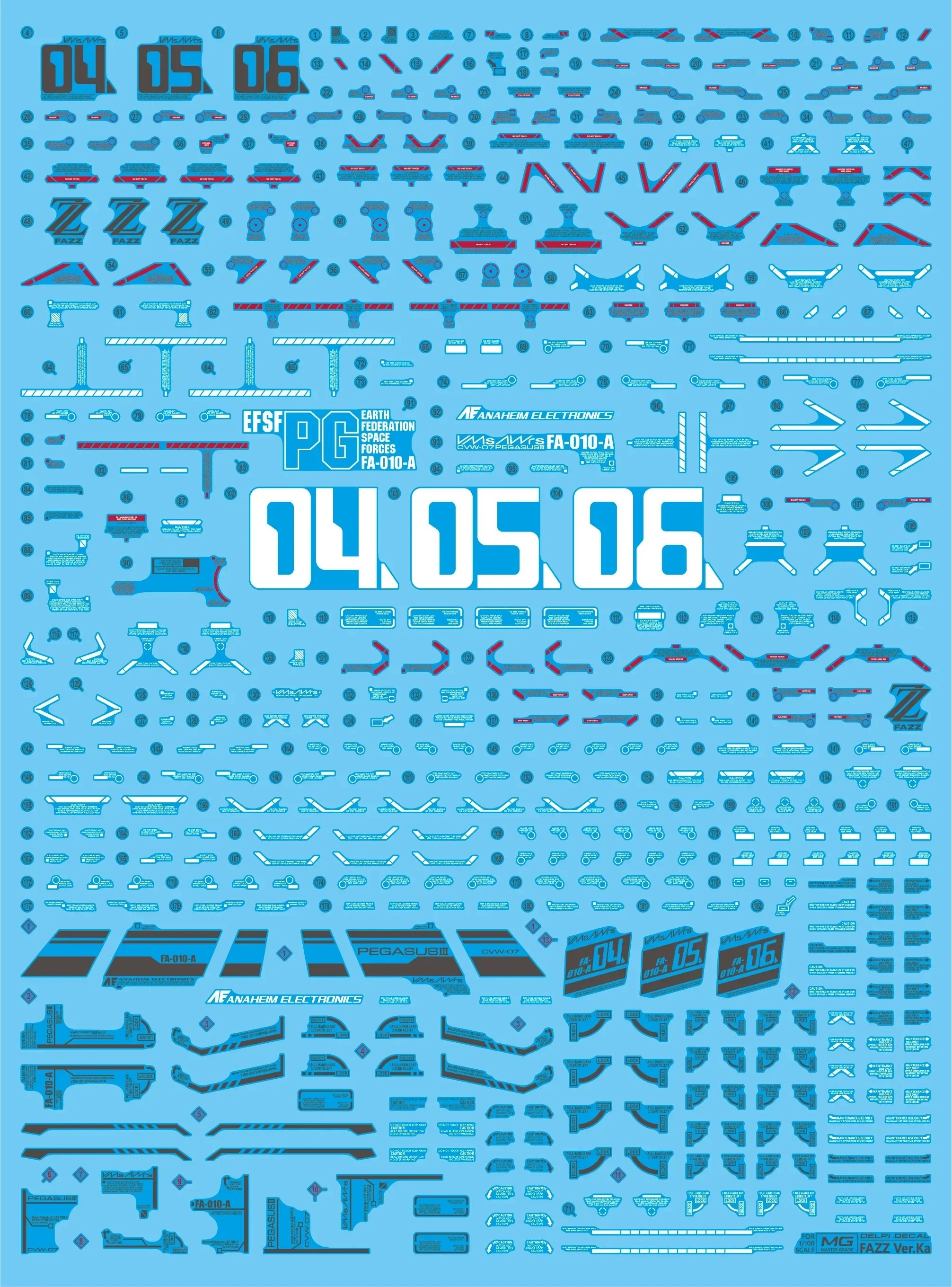 Delpi Water Decal For MG FAZZ Ver. Ka (Red)