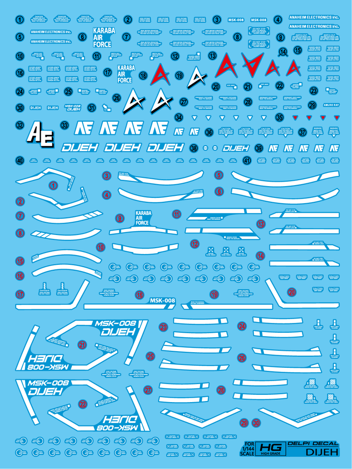 Delpi Water Decal For HG Dijeh - A-Z Toy Hobby