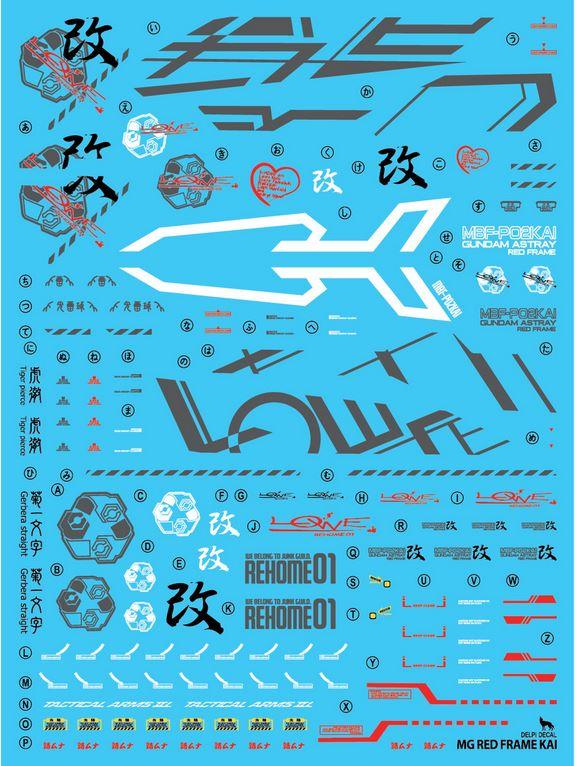 Delpi Water Decal For MG Astray Red Frame Kai - A-Z Toy Hobby