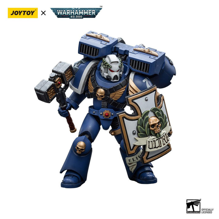 Joy Toy Warhammer 40K Ultramarines Vanguard Veteran with Thunder Hammer and Storm Shield 1/18 Action Figure - A-Z Toy Hobby