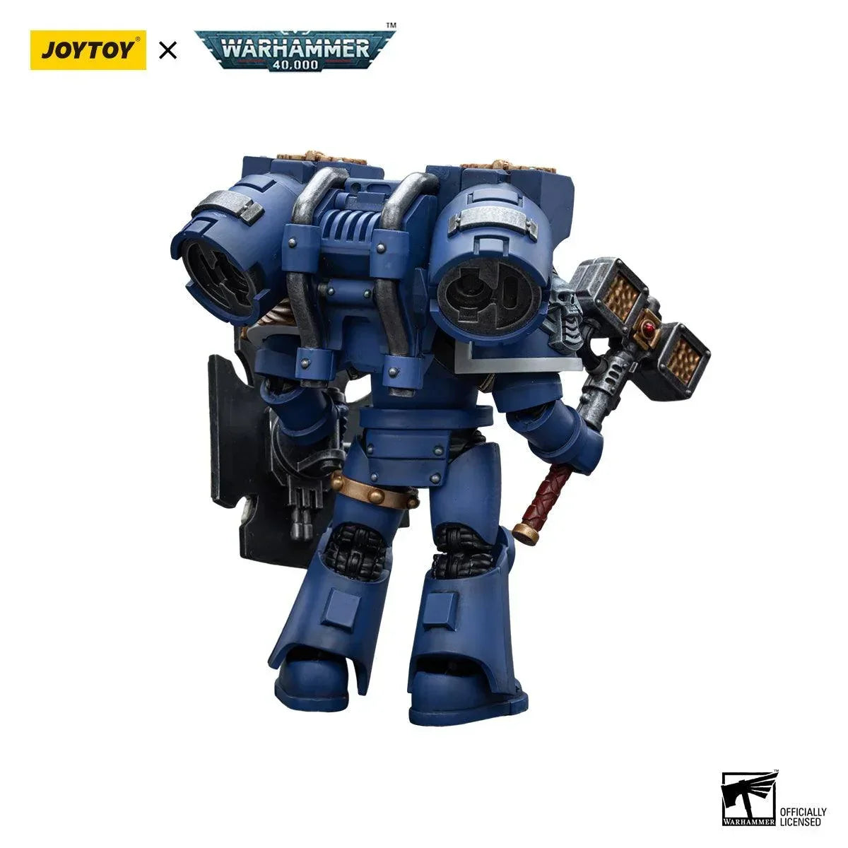 Joy Toy Warhammer 40K Ultramarines Vanguard Veteran with Thunder Hammer and Storm Shield 1/18 Action Figure - A-Z Toy Hobby