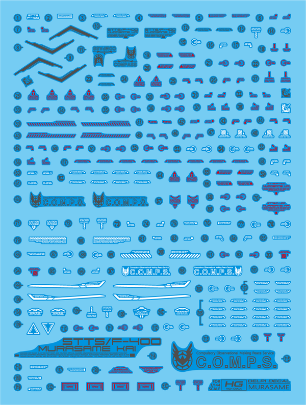 Delpi Water Decal For HG Murasame Kai