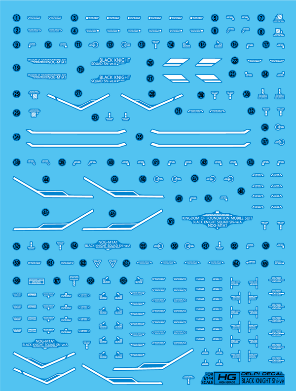 Delpi Water Decal For HG Black Knight Shi-ve.A - A-Z Toy Hobby