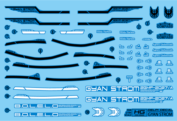 Delpi Water Decal For HG Gyan Strom - A-Z Toy Hobby