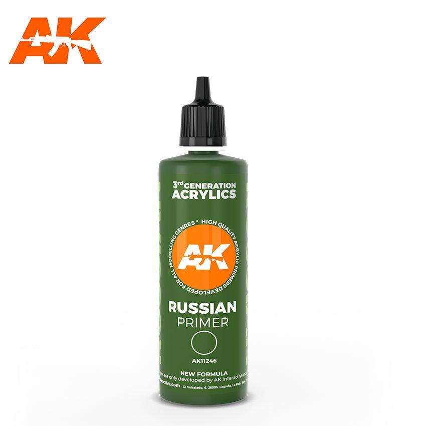 AK Interactive AK11246 3G Russian Green Primer Paint 100ml - A-Z Toy Hobby
