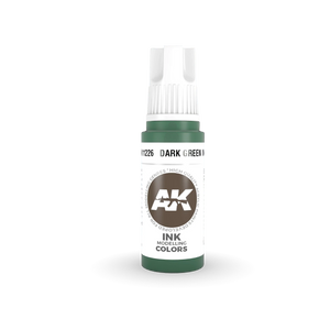 AK Interactive AK11226 3G Dark Green Ink Acrylic Paint 17ml - A-Z Toy Hobby