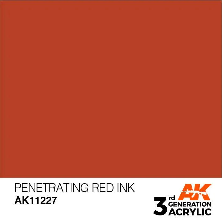 AK Interactive AK11227 3G Penetrating Red Ink Acrylic Paint 17ml - A-Z Toy Hobby