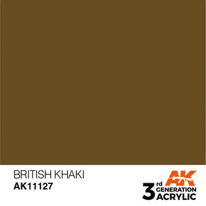 AK Interactive AK11127 3G British Khaki Acrylic Paint 17ml - A-Z Toy Hobby